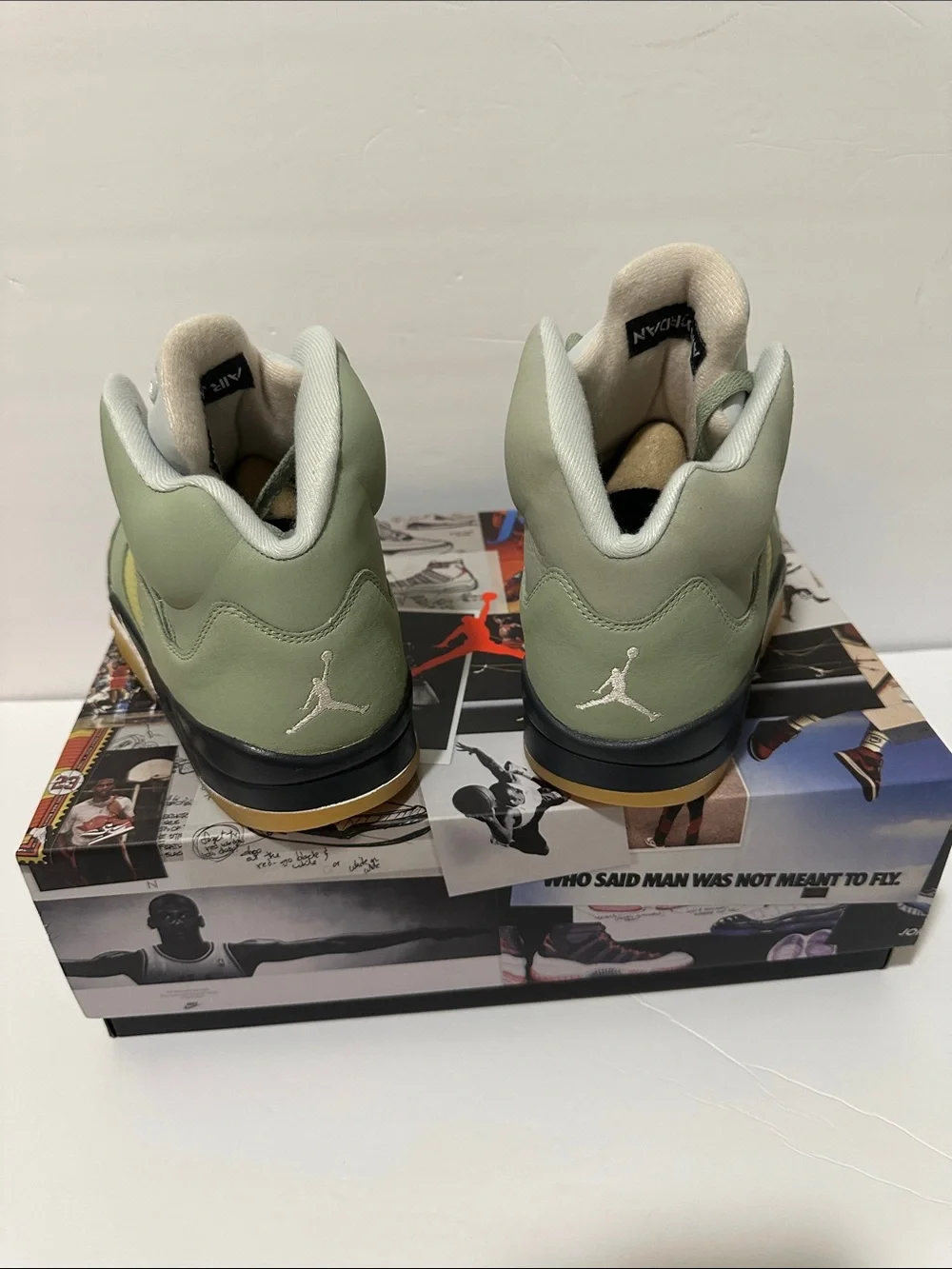 Jordan Kids Olive Green and White Jumpman Sneakers